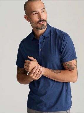 UNTUCKit Performance Polo Men’s Large Navy Blue Stretch Golf Shirt NWOT